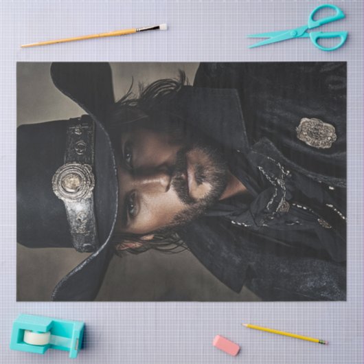 デコップワイルドウェストローマン黒い服 薄葉紙 (クラフト)