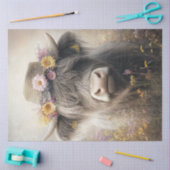 デコッペお洒落ージハイランド牛の着用帽子 薄葉紙 (クラフト)