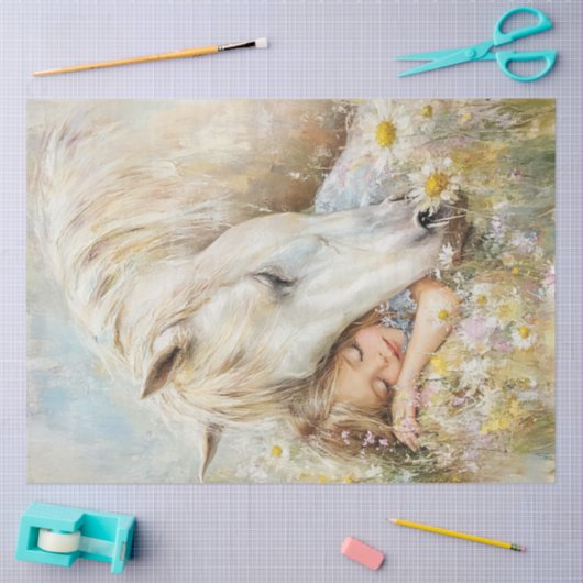 デコッペお洒落ージホース&小さな女の子フーワーズ 薄葉紙 (クラフト)