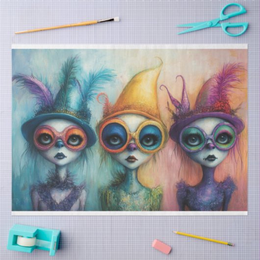 デコッペお洒落ージ・レディ・トリオとウィムシビル 薄葉紙 (クラフト)