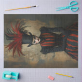 デコッペビクトリアンージーレディーブラックストライプレッド&ハット 薄葉紙 (クラフト)