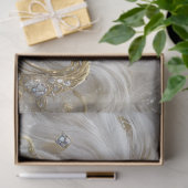 デコッペ威厳のあるージホワイトライオン金ゴールド&シルバー 薄葉紙 (ギフト)