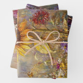 デコッ鮮やかプページひまわり、デイジー、ワイルドフラワー ラッピングペーパーシート (インサイチュ)