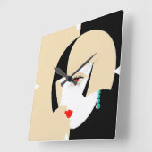 デコデザインウォールクロック スクエア壁時計 (傾斜)