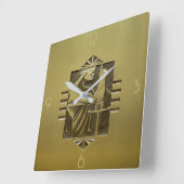 デコデザインウォールクロック スクエア壁時計 (傾斜)