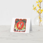 デコバレンタインカップル カード (黄色い花)