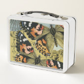 デコパージスタイルヴィンテージ蝶 メタルランチボックス (裏面)