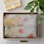 デコパージュのためのワイルドフラワーと可愛いハイランド・カウ 薄葉紙 (ギフト)