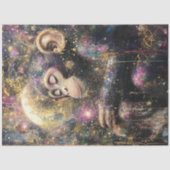 デコパージュの宇宙的な夢のような猿の鮮やかな色 薄葉紙 (正面)