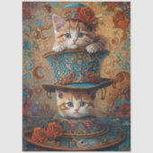 デコパージュの幻想的な子猫たち 秋のフェスティバル 薄葉紙 (正面)