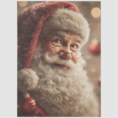 デコパージュの陽気なサンタのクローズアップ クリスマスの祝祭 薄葉紙 (正面)