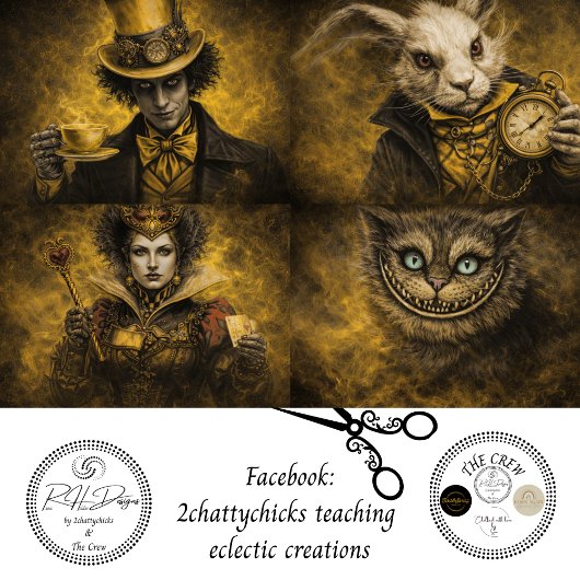 デコパージュの魔法に満ちたキャラクターセット 薄葉紙