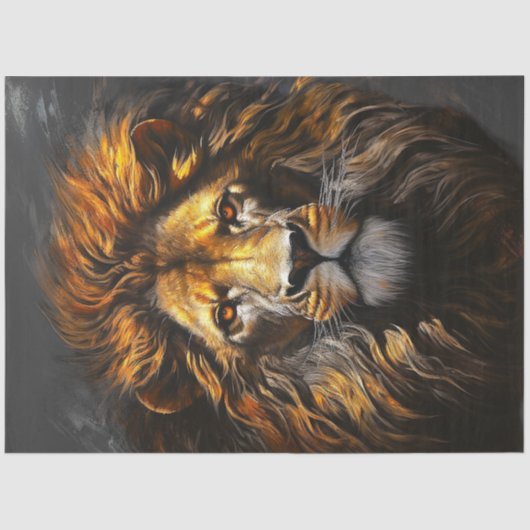 デコパージュレガルライオンワイルドライフマンズヘイブン 薄葉紙 (正面)