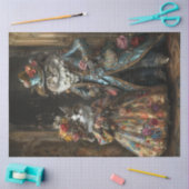 デコパージュ歴史的に手の込んだ格好の猫 薄葉紙 (クラフト)