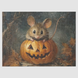 デコパージュ用のかわいいハロウィンモチーフのネズミとカボチャ 薄葉紙