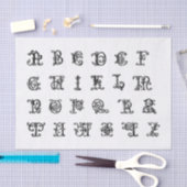 デコパージュ用の照らされたアルファベット文字 薄葉紙 (クラフト)