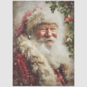 デコパージュ用輝くクリスマスサンタクロース 薄葉紙 (正面)