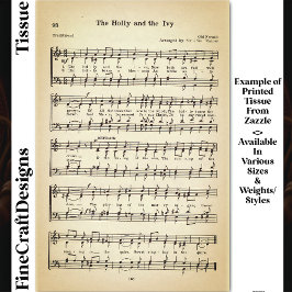 デコパージュ用「The Holly And The Ivy Sheet Music DU4F」 薄葉紙