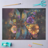 デコパージュ複雑なトンボ模様の翼 薄葉紙 (クラフト)