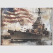 デコパージュ250 アメリカ戦艦 アートワーク 薄葉紙 (正面)