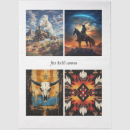 デコパージュ ウェスタン & トライバル 8x10 キャンバス デザインズ 薄葉紙