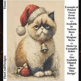 デコパージュ グランピー・クリスマス・キャット EB1L 薄葉紙