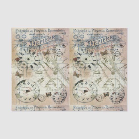 デコパージュ・ティッシュペーパー - バタフライ・エフェクト ヴィンテージ 薄葉紙 (正面)