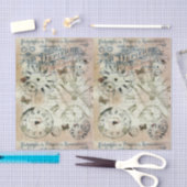 デコパージュ・ティッシュペーパー - バタフライ・エフェクト ヴィンテージ 薄葉紙 (クラフト)