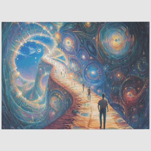 デコパージュ 幻想的な夢のような銀河 薄葉紙 (正面)