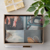 デコパージュ　愛らしいバレンタインのウサギ　ブタ　牛 薄葉紙 (ギフト)