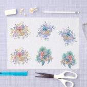 デコパージュ 春の花 ちょうちょ ウミガメ 薄葉紙 (クラフト)