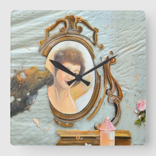 デコパージ・フランセア。 スクエア壁時計 (正面)