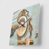 デコパージ・フランセア。 スクエア壁時計 (傾斜)