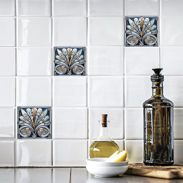 デコビューティフル白黒虹色ガラス金ゴールド タイル