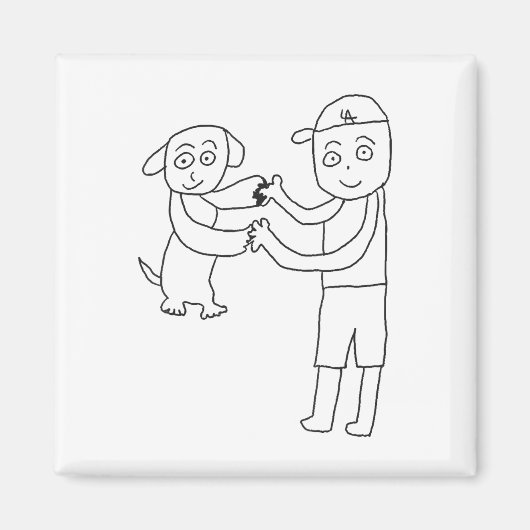 デコピンと大谷さんが手に入る マグネット (正面)