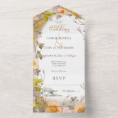 デコピーチモダンフローラホワイトNoディナー オールインワン招待状 (内側)