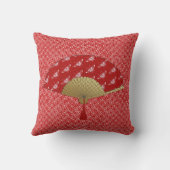 デコファン – 蝶、暗赤と白い クッション (裏面)