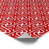 デコファン – 蝶、暗赤と白い ポスター (角)