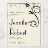 デコフランスのバラブラッククリームワインラベル ワインラベル (シングルラベル)