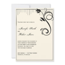 デコフランスのバラブラッククリーム結婚式招待状