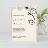 デコフランスのバラブラッククリーム結婚式招待状 招待状 (スタンド正面)