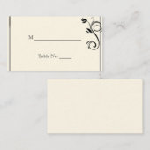 デコフランスのバラブラッククリ結婚ーム座席表 プレイスカード (正面/裏面)