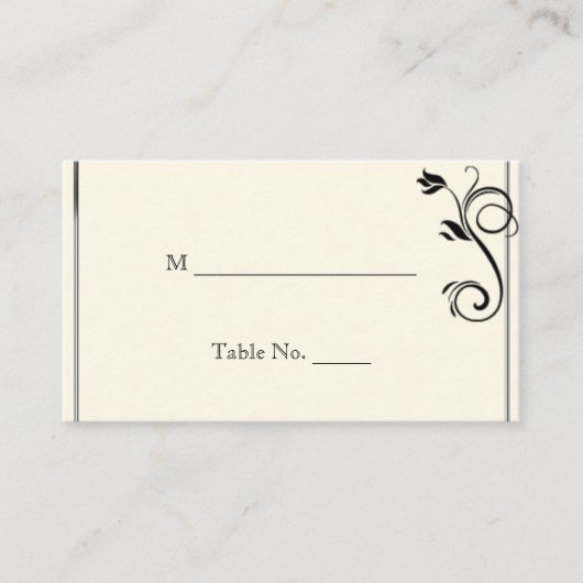 デコフランスのバラブラッククリ結婚ーム座席表 プレイスカード (正面)