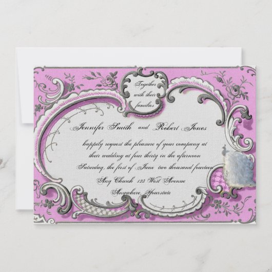 デコフランスのフレームポー結婚式招待状 招待状 (正面)