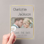 デコフレーム アンティーク 結婚式 写真 Save the Date アクリル招待状 (インサイチュ (ポータブル))