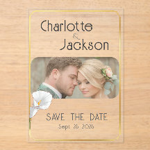 デコフレーム アンティーク 結婚式 写真 Save the Date