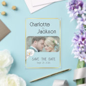 デコフレーム アンティーク 結婚式 写真 Save the Date アクリル招待状 (インサイチュ (ウェディング))