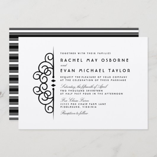 デコフローリッシュ結婚式招待状 招待状 (正面/裏面)