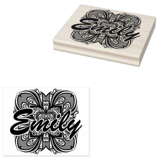 デコブラックスクエアインスパイア ラバースタンプ (押印)