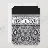 デコブラックダマスクウェディング招待状 招待状 (裏面)
